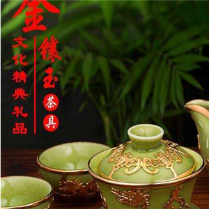 国宝礼品金镶玉茶具,国宝礼品金镶玉茶具价格,茶盘金镶玉二等奖是什么物品?