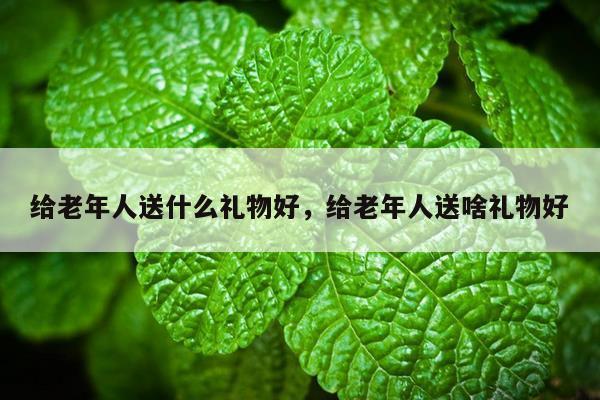 给老年人送什么礼物好，给老年人送啥礼物好