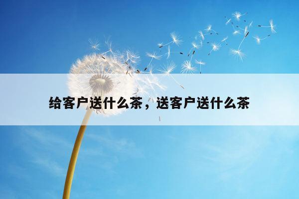 给客户送什么茶，送客户送什么茶