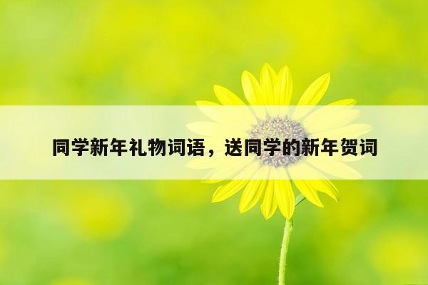 同学新年礼物词语，送同学的新年贺词