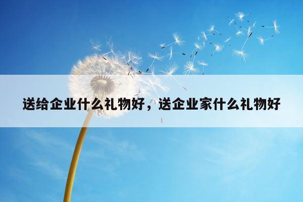 送给企业什么礼物好，送企业家什么礼物好