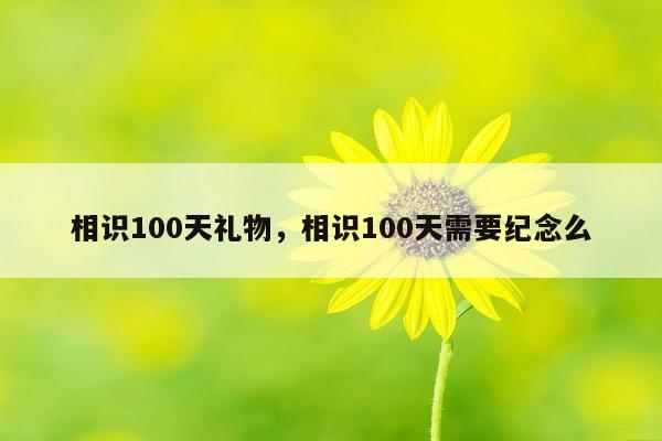 相识100天礼物，相识100天需要纪念么