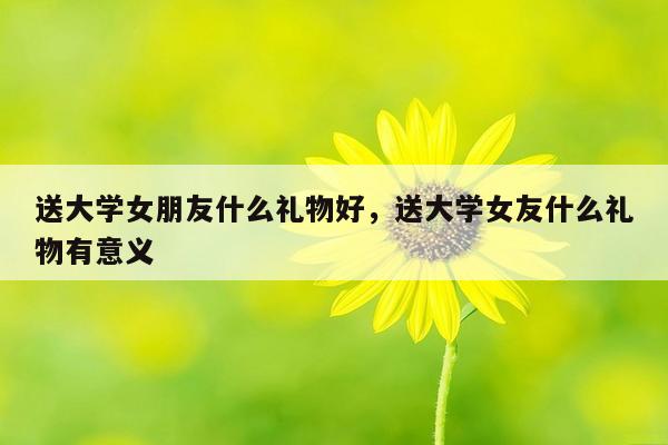 送大学女朋友什么礼物好，送大学女友什么礼物有意义