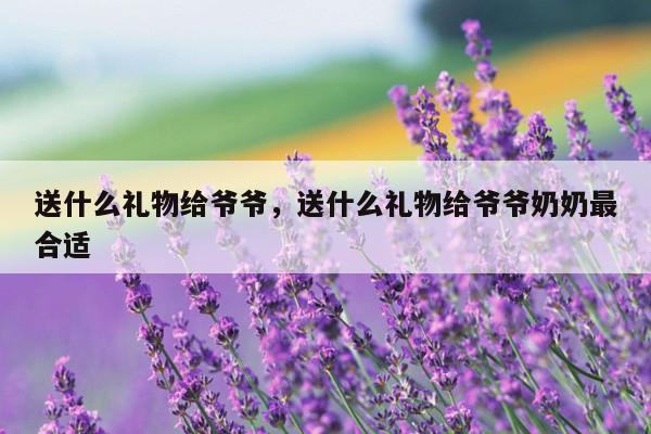 送什么礼物给爷爷，送什么礼物给爷爷奶奶最合适