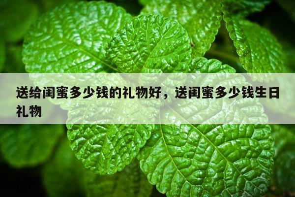 送给闺蜜多少钱的礼物好，送闺蜜多少钱生日礼物