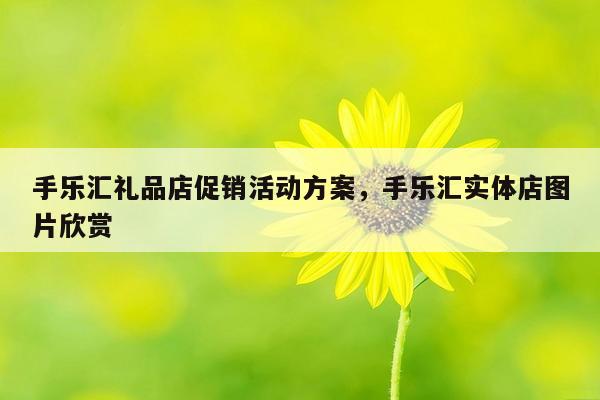 手乐汇礼品店促销活动方案，手乐汇实体店图片欣赏