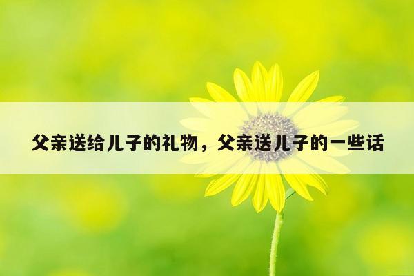 父亲送给儿子的礼物，父亲送儿子的一些话