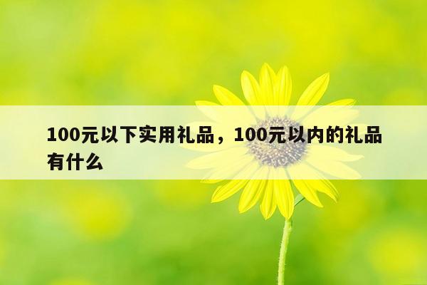 100元以下实用礼品，100元以内的礼品有什么