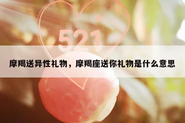摩羯送异性礼物，摩羯座送你礼物是什么意思
