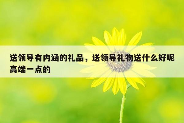 送领导有内涵的礼品，送领导礼物送什么好呢高端一点的