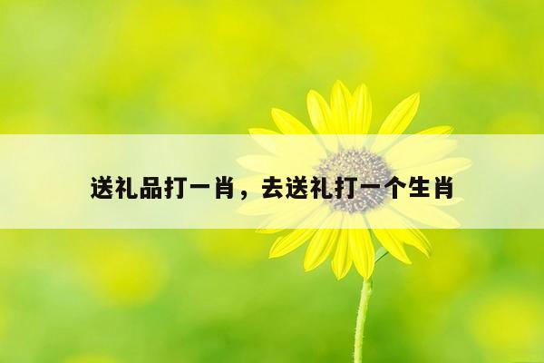 送礼品打一肖，去送礼打一个生肖