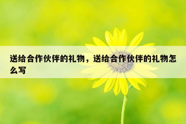 送给合作伙伴的礼物，送给合作伙伴的礼物怎么写