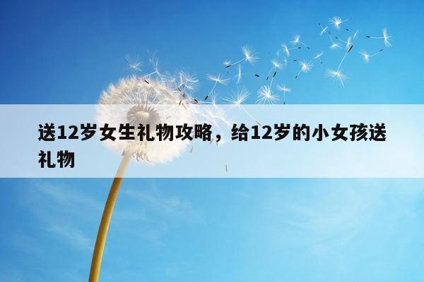 送12岁女生礼物攻略，给12岁的小女孩送礼物