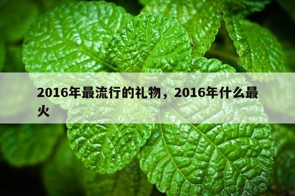 2016年最流行的礼物，2016年什么最火
