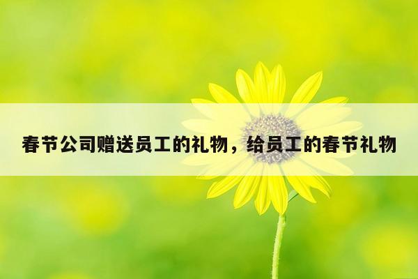 春节公司赠送员工的礼物，给员工的春节礼物
