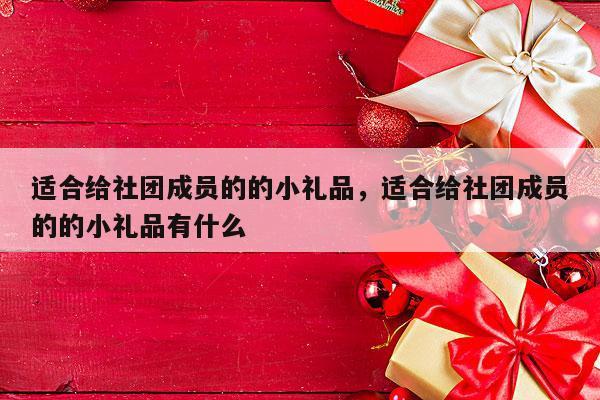 适合给社团成员的的小礼品，适合给社团成员的的小礼品有什么