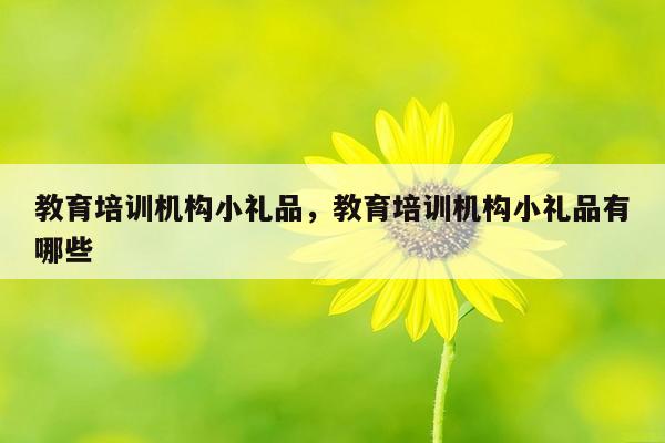 教育培训机构小礼品，教育培训机构小礼品有哪些