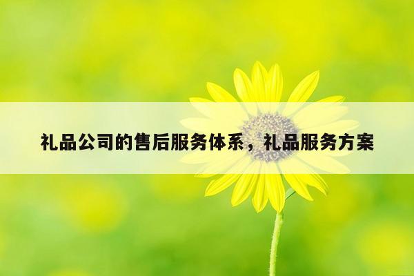 礼品公司的售后服务体系，礼品服务方案
