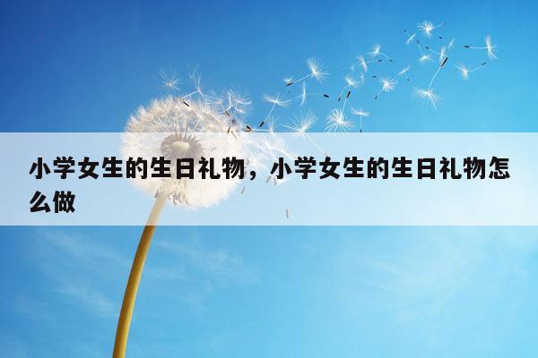 小学女生的生日礼物，小学女生的生日礼物怎么做