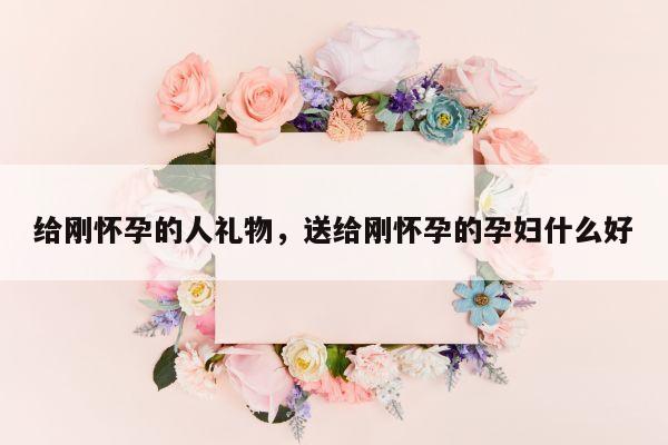 给刚怀孕的人礼物，送给刚怀孕的孕妇什么好