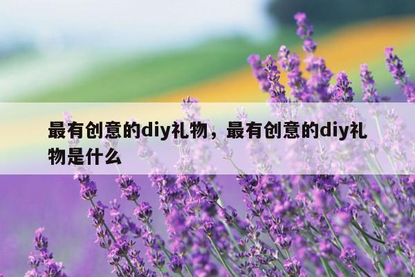 最有创意的diy礼物，最有创意的diy礼物是什么