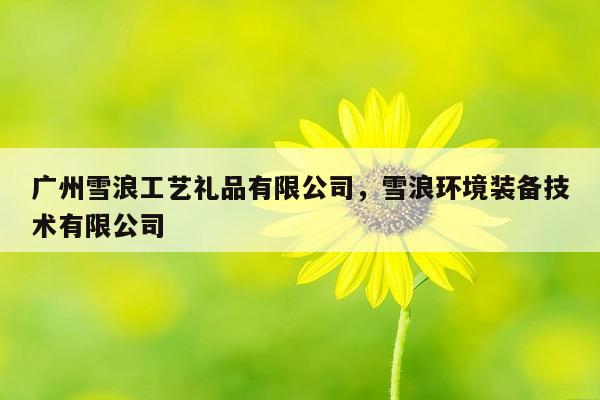 广州雪浪工艺礼品有限公司，雪浪环境装备技术有限公司