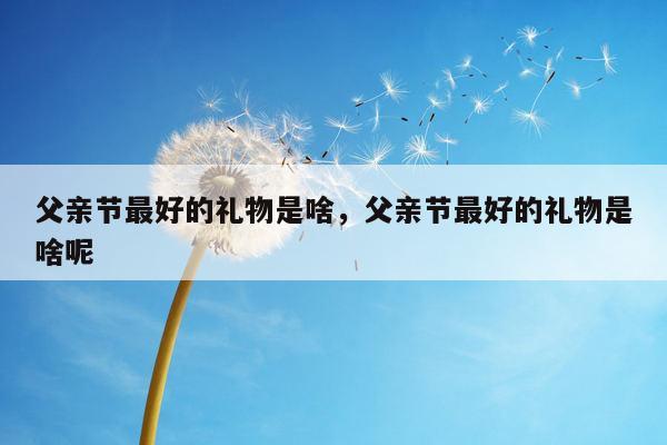 父亲节最好的礼物是啥，父亲节最好的礼物是啥呢