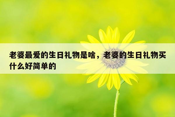 老婆最爱的生日礼物是啥，老婆的生日礼物买什么好简单的