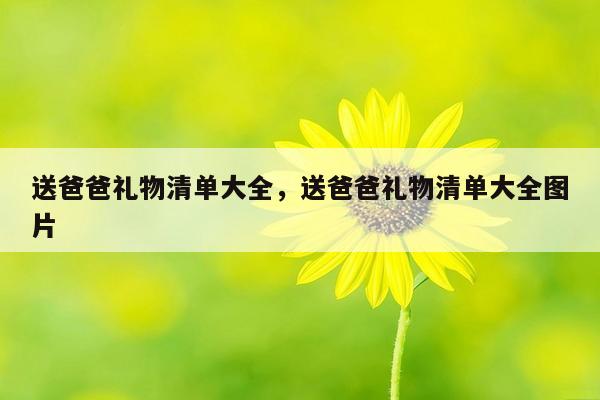 送爸爸礼物清单大全，送爸爸礼物清单大全图片