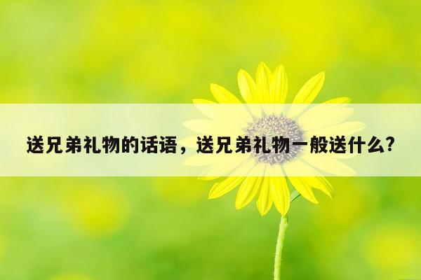 送兄弟礼物的话语，送兄弟礼物一般送什么?