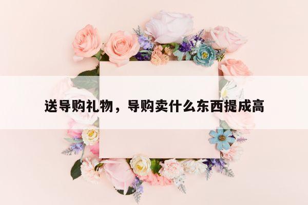 送导购礼物，导购卖什么东西提成高